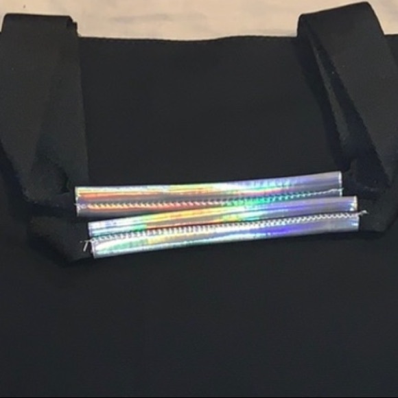 Victoria’s Secret Sequin Striped Tote Bag - Holographic, Prismatic Sequins / NEW - Picture 5 of 9